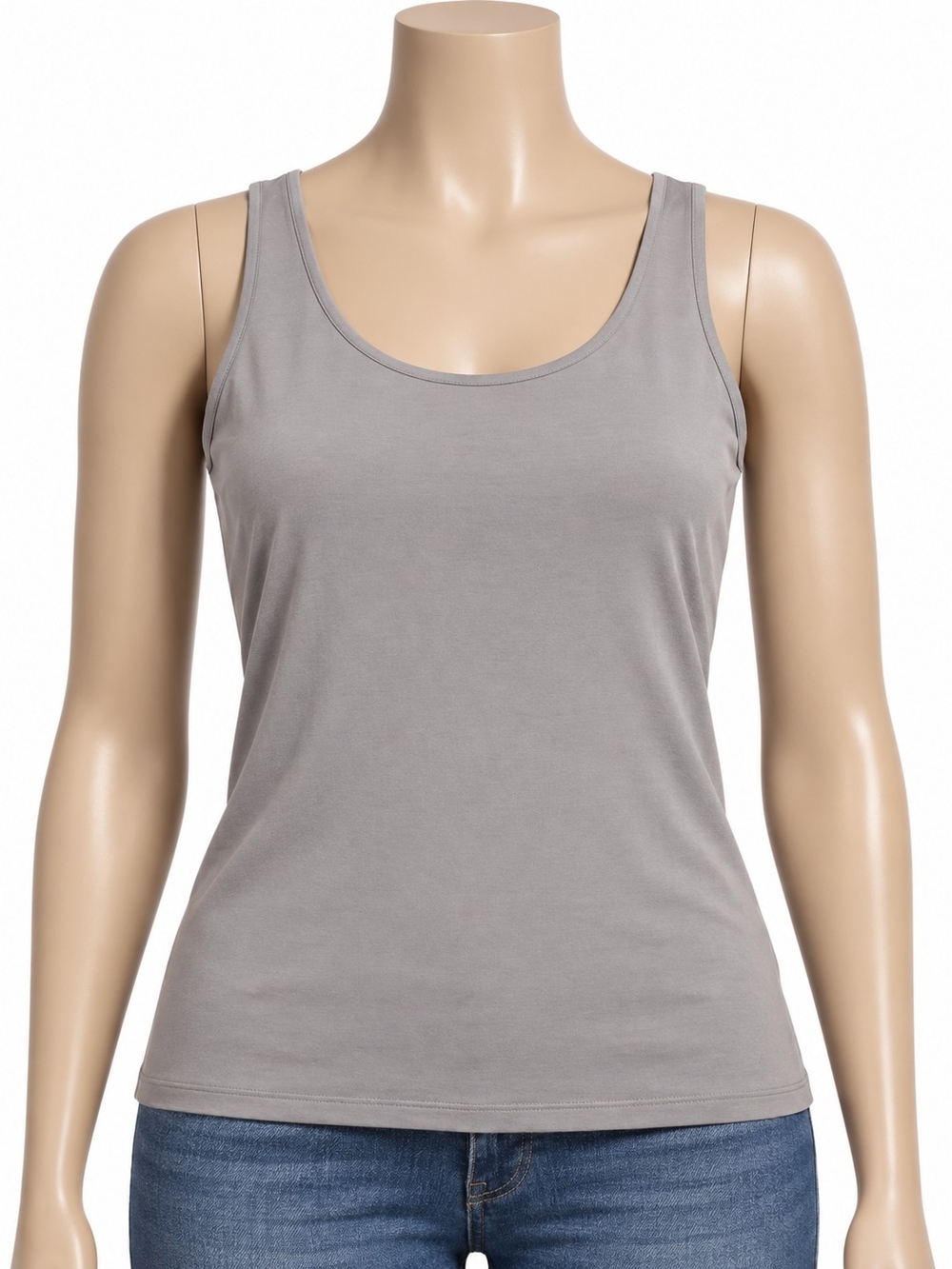 Eileen Fisher Gray Scoop Neck Tank